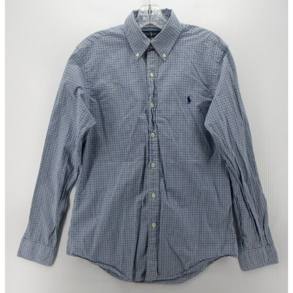 Ralph Lauren Shirt Medium Button Up Plaid Pony Slim Fit Preppy Woven - Picture 1 of 11